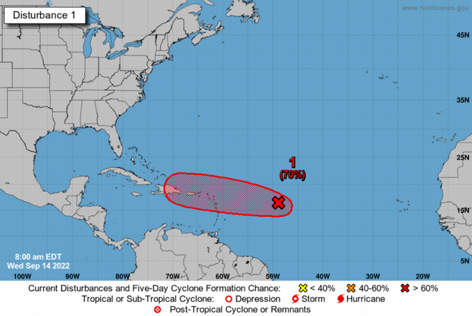 Pronostican formación de depresión tropical en el Atlántico en 48 horas